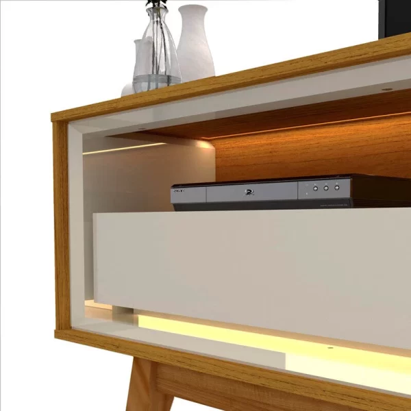 Painel Nobre Larg. 2.30m + Rack Requinte Larg. 2.12m C/LED Naturale/Off Gelius - Image 6