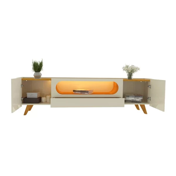 Rack Bancada Nobre Larg.2.10m TV até 70" Off/Naturale Gelius - Image 4