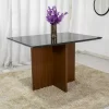 Mesa Jantar Helo 120×90 Tampo Grafite Vidro Preto Poliman - Image 2