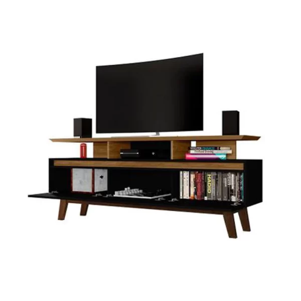 Rack Rubi TV até 65 Polegadas Larg. 1.60m Cinamomo/Preto Bechara - Image 2