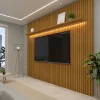 Painel Nobre Ripado 100% MDF C/LED Larg. 2.30m TV até 85 Naturale Gelius