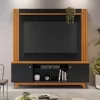Home Bálsamo Com Detalhe Ripado Larg. 1.50m Cinamomo/Preto JCM