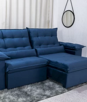 Sofá Retrátil Emanuelly Azul - Foto Principal