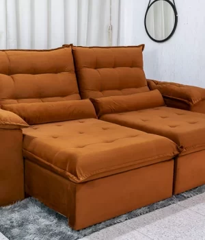 Sofá Retrátil Emanuelly Terracota - Foto Principal