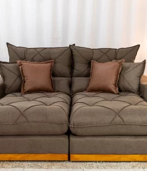 Sofá Retrátil Gran Bello Linho Marrom - Foto Principal