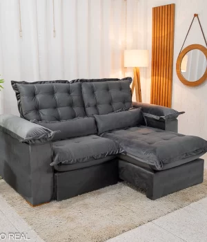 Sofá Retrátil Maldivas Grafite - Foto Principal