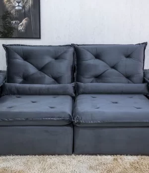 Sofá Retrátil Roma Cinza - Foto Principal