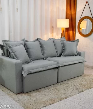 Sofá Retrátil e Cama Torino Cinza - Foto Principal